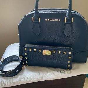 Navy Michael Kors Purse & Wallet